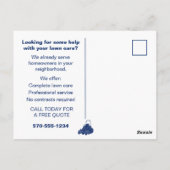 Landscaping Lawn Mowing Business Promotion Briefkaart (Achterkant)