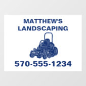 Landscaping Lawn Mowing Business Promotion Raamsticker (Vel)