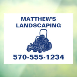 Landscaping Lawn Mowing Business Promotion Raamsticker