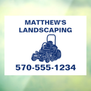 Landscaping Lawn Mowing Business Promotion Raamsticker