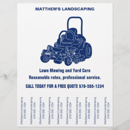 Landscaping Lawn Mowing Flyer met Traan-off Strips