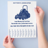 Landscaping Lawn Mowing Flyer met Traan-off Strips (Hand)