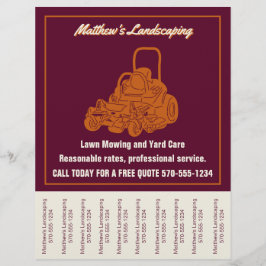 Landscaping Lawn Mowing Flyer met Traan-off Strips