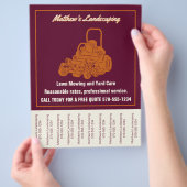 Landscaping Lawn Mowing Flyer met Traan-off Strips (Hand)