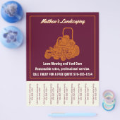 Landscaping Lawn Mowing Flyer met Traan-off Strips (Enkel)