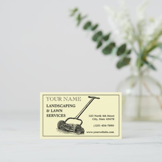 Landscaping & Lawn Services Sjabloon Visitekaartje (Staand voorkant)