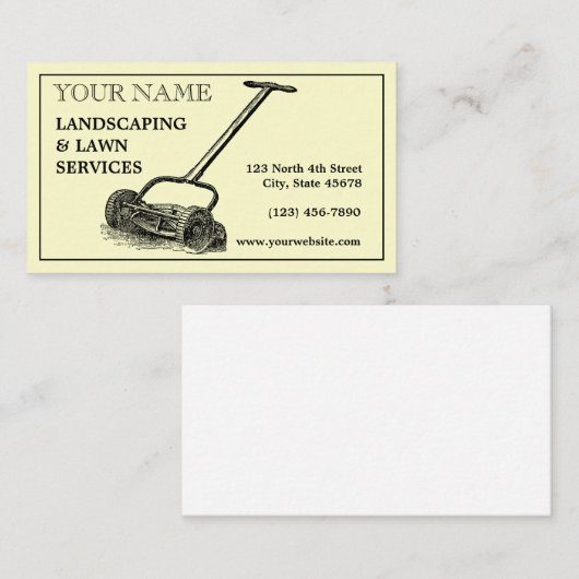 Landscaping & Lawn Services Sjabloon Visitekaartje (Voorkant / Achterkant)