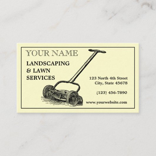  Landscaping & Lawn Services Sjabloon Visitekaartje (Voorkant)