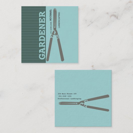 Landscaping Lawn Tuin Gereedschap Snoeien Schaar Vierkante Visitekaartje (Voorkant / Achterkant)