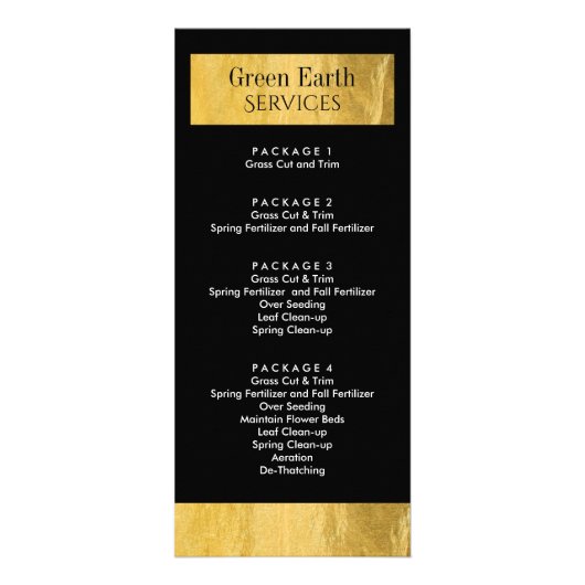 Landscaping prijslijst Flyer Reclamekaart (Achterkant)