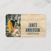 Landscaping Rustieke Foto Houtkorrel Blauw Modern Visitekaartje (Voorkant)