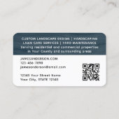 Landscaping Rustieke Foto Houtkorrel Blauw Modern Visitekaartje (Achterkant)