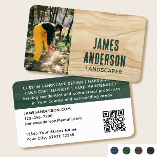Landscaping Rustieke Foto Woodgrain Green Modern Visitekaartje