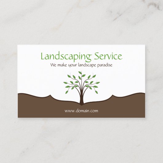 Landscaping Service Elegant Tree Natuur Logo Visitekaartje (Achterkant)