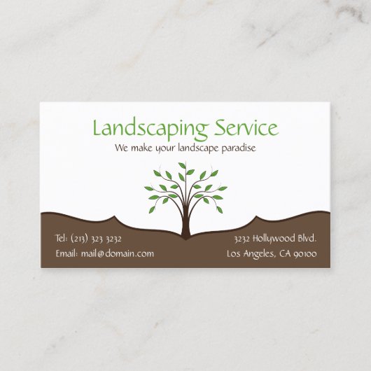 Landscaping Service Elegant Tree Natuur Logo Visitekaartje (Voorkant)