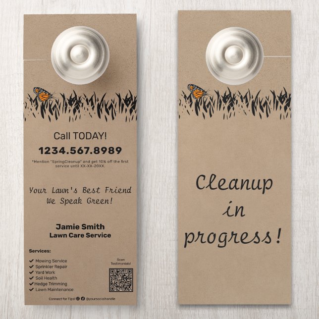 Landscaping Service Promotional Custom Deurhanger (Landscaping Service Promotional Custom Door Hanger)