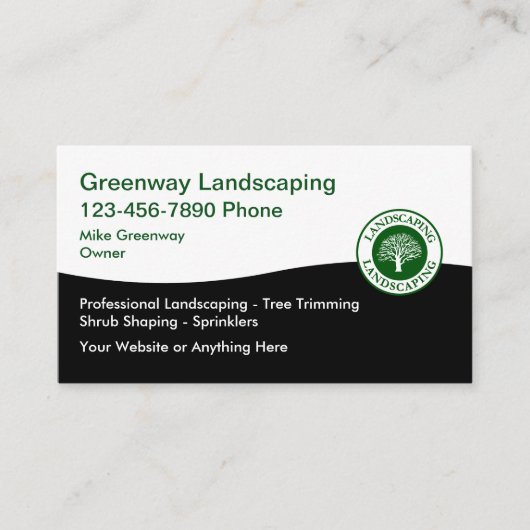 Landscaping Services Simple Modern Business Cards Visitekaartje (Voorkant)