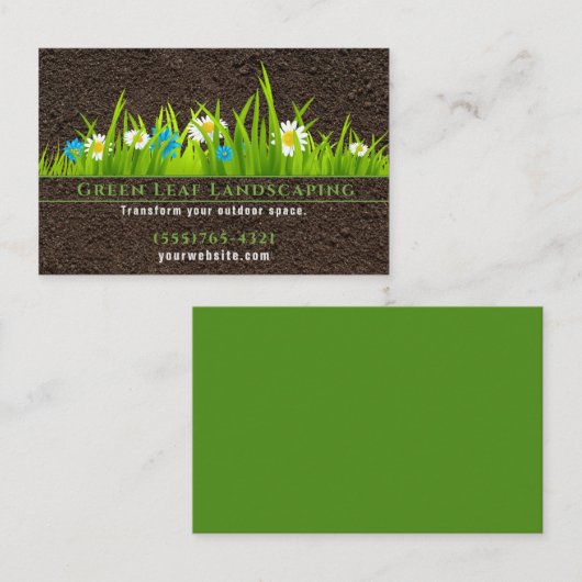 Landscaping Soil Yard Garden Service Visitekaartje (Voorkant / Achterkant)