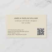 Landscaping Tuinieren Boom QR Code Visitekaartje (Achterkant)