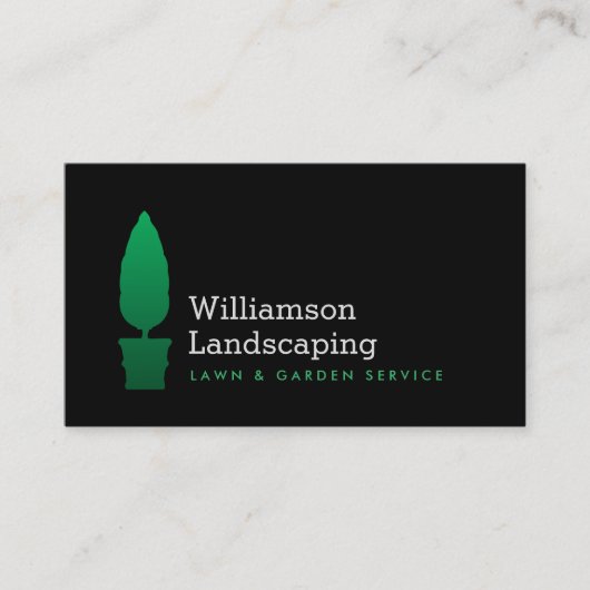 Landscaping, Tuinieren Groen Topiary Logo II Visitekaartje (Voorkant)
