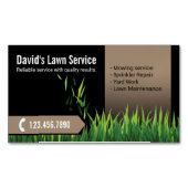 Landscaping voor graszorg Mowing Black & Beige Magnetisch Visitekaartje (Voorkant)