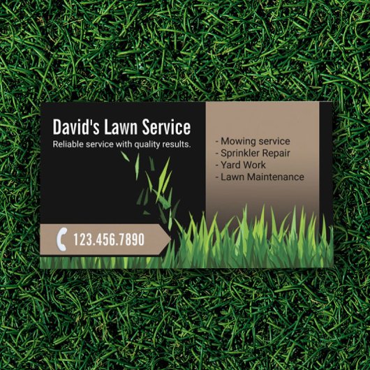 Landscaping voor graszorg Mowing Black & Beige Visitekaartje