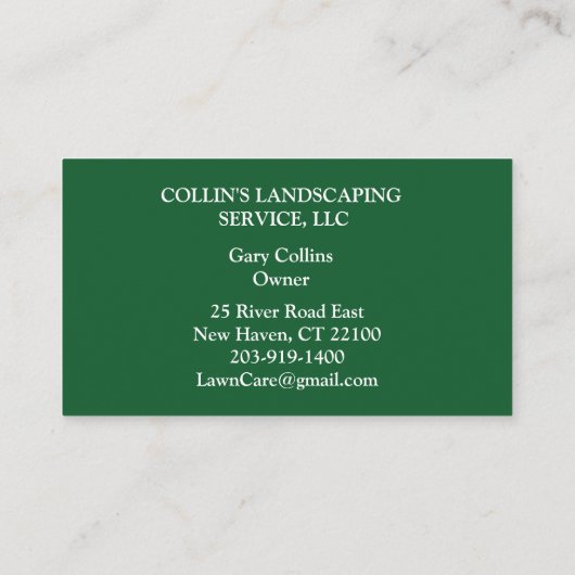 Landscapingdiensten voor de zorg in de startfase F Visitekaartje (Achterkant)