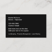 Landscapingeenvoudige moderne Visitekaartjes (Achterkant)
