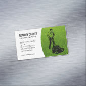 Landscapinggras | Gardener Cutting Lawn Magnetisch Visitekaartje (Voorbeeld)