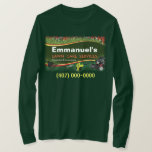 Landscapinggras met lange hoes Shirt voor graszorg<br><div class="desc">Breng je grassnijwerk met deze groene lange hoes shirten voor de graszorg. Pas je aan door je eigen gegevens toe te voegen waar dat nodig is. Het werk dat in dit shirt is opgenomen,  zijn grasmaaier,  tuinrake,  bladblazer en heggenscharen.</div>