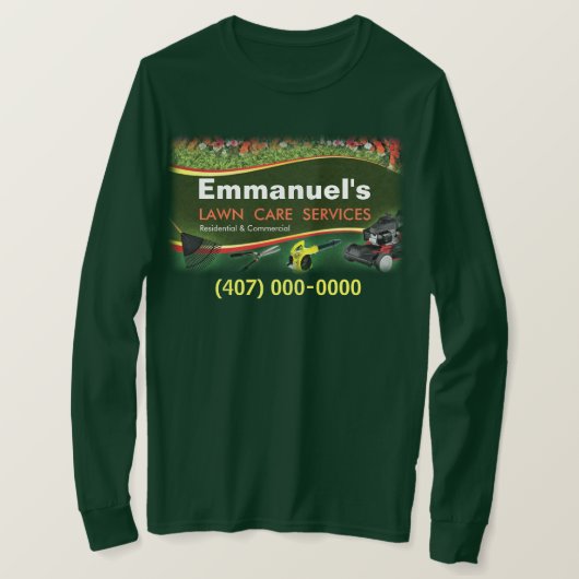 Landscapinggras met lange hoes Shirt voor graszorg (Design voorkant)