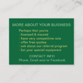 Landscapingservice-sjabloon voor visitekaartjes (Achterkant)