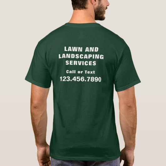 Landscapingservice voor de introductie Adverteren T-shirt (Achterkant)