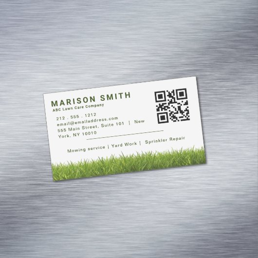 Landscapingservices voor de grasstijl Groen grasst Magnetisch Visitekaartje (Voorbeeld)
