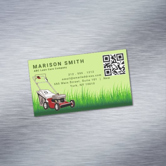 Landscapingservices voor de grasstijl Groen grasst Magnetisch Visitekaartje (Voorbeeld)