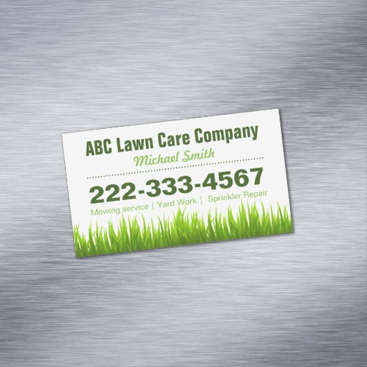 Landscapingservices voor de grasstijl Groen grasst Magnetisch Visitekaartje (Voorbeeld)
