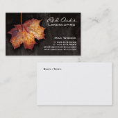 LandscapingVisitekaartje Black Maple Leaf Visitekaartje (Voorkant / Achterkant)