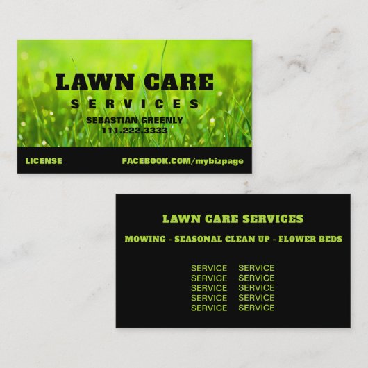 *~* Landscapping Green Grass Modern Visitekaartje (Voorkant / Achterkant)