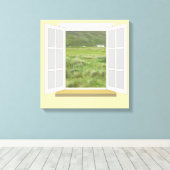 Landscène in Ierland door Venster Canvas Afdruk (Insitu (Houten vloer))