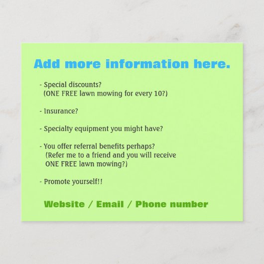 Landschafluier SMALL Flyer (Achterkant)