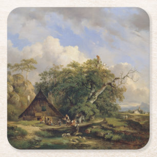 Landschaft bei Gutenstein - Dominik Schufried Kartonnen Onderzetters