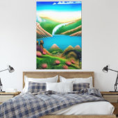 Landschaft mit See und Berge Canvas Afdruk (Insitu (Slaapkamer))