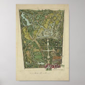 Landschaftsgarten Versailles Plan Gabriel Thouin Poster (Voorkant)