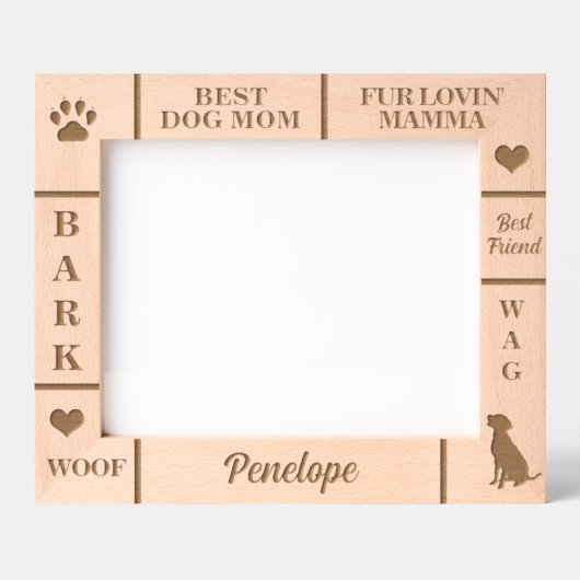 Landschap 10x8 BESTE Hond MOM Ooit Aangepaste Naam Gegraveerde Lijstjes (Voorkant)