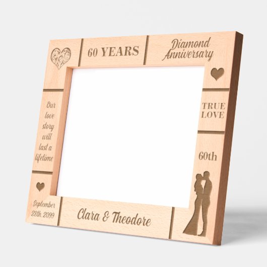 Landschap 10x8 Diamond 60e bruiloft Jubileum Gegraveerde Lijstjes (Links)