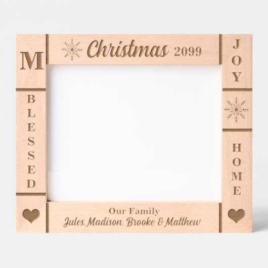 Landschap 10x8 Kerstmis Onze Familie Gepersonalise Gegraveerde Lijstjes (Voorkant)