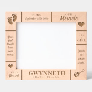 Landschap 10x8 Nieuwe Baby Gepersonaliseerd Gegraveerde Lijstjes