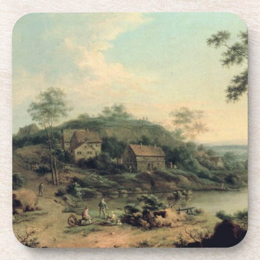 Landschap, 1758 drankjes onderzetter (Voorkant)