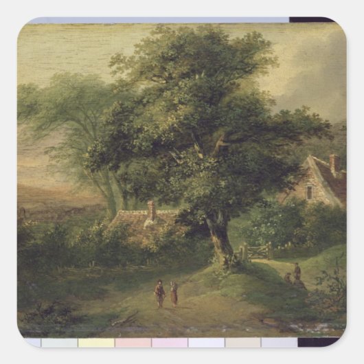 Landschap, 1827 vierkante sticker (Voorkant)