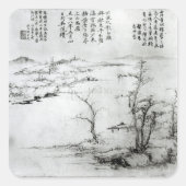 Landschap 2 vierkante sticker (Voorkant)